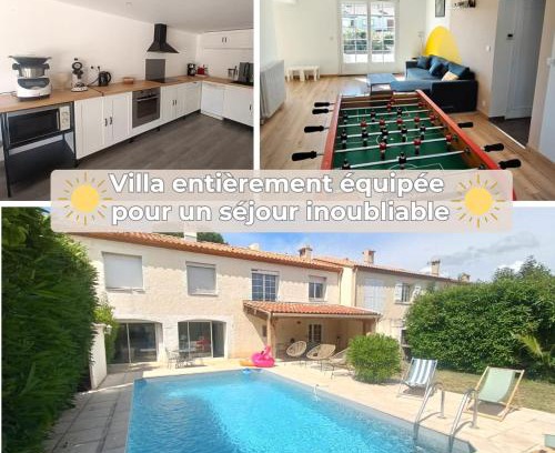 Villeneuve-les-Beziers Casa | Grande maison familiale avec piscine, proche plage
