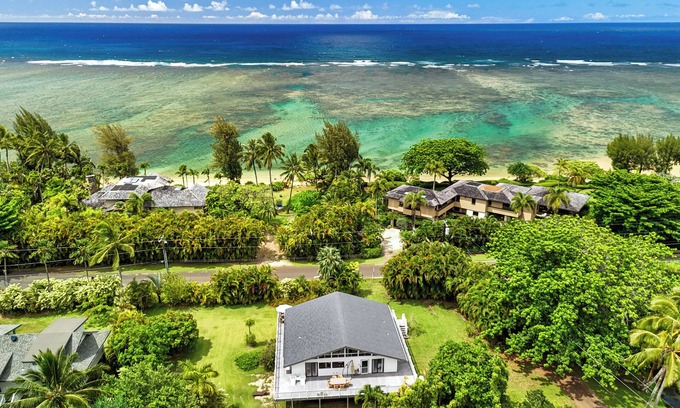 Kilauea Casa | Gran casa frente a la hermosa familia Anini Beach Extended Family 100 pasos para la arena