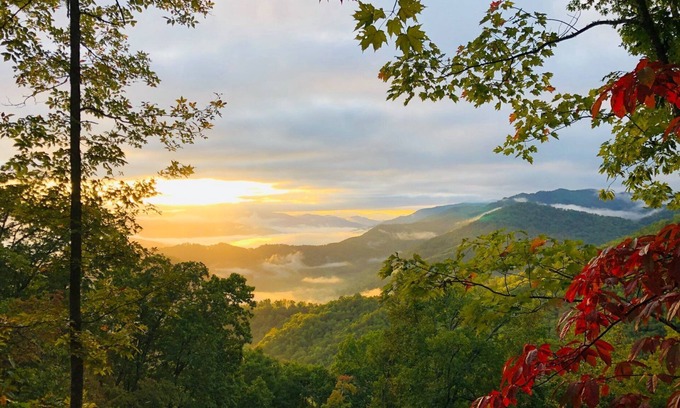 Whittier Cabina | Vistas a la montaña cerca de Cherokee y Bryson City, NC w / 1 BR, parrilla, y firepit
