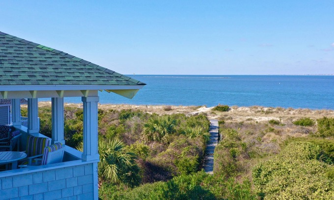 Bald Head Island Casa | Nuevo alquiler, casa frente al mar, BHI & Shoals Club, golf, por puerto deportivo, fantásticas vistas del océano y puestas de sol