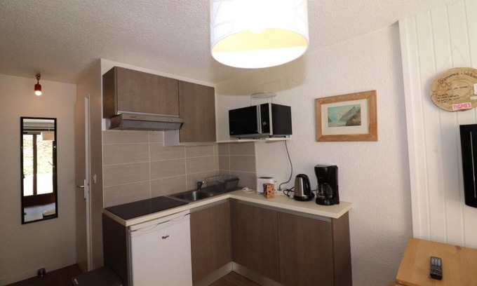 Les Boisses Apartamento | 100m from shops, Ground floor, balcony, tv, ski locker, 24m², Tignes