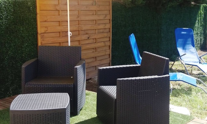 Salses-le-Chateau Cabaña | 2 personas Planta baja - Terraza y Jardín - Jacuzzi exterior semi 15mn mar