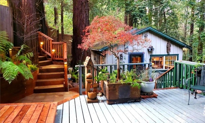 Guerneville Cabaña | Guerneville Cottage, cubiertas, tragaluz, jacuzzi! Escapada romántica perfecta!15% de descuento