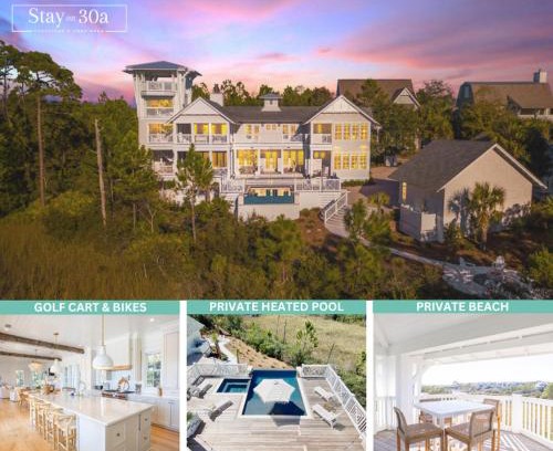 WaterSound Beach Casa | Gulf Bridge by Stay on 30A- Pool, Bikes, Golf Cart