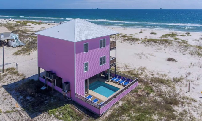 Fort Morgan Casa | Gulf Front Private House, 5 suites, WiFi, piscina climatizada, capacidad para 14, 65 "y 55" TV 4K