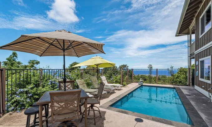 Kona Palisades Casa | HALE LIO KAI: GORGEOUS HOME WITH POOL, HOT TUB & STUNNING OCEAN/SUNSET VIEWS