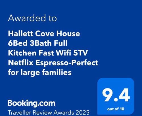 Hallett Cove Casa | Hallett Cove House 6Bed 3Bath Full Kitchen Fast Wifi 5TV Netflix Espresso-Perfect for large families