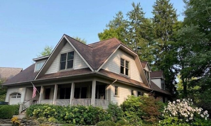 Chautauqua Casa | Hanson House: Exceptional, one-of-a-kind property with soaring vaulted ceilings and lovely porches!