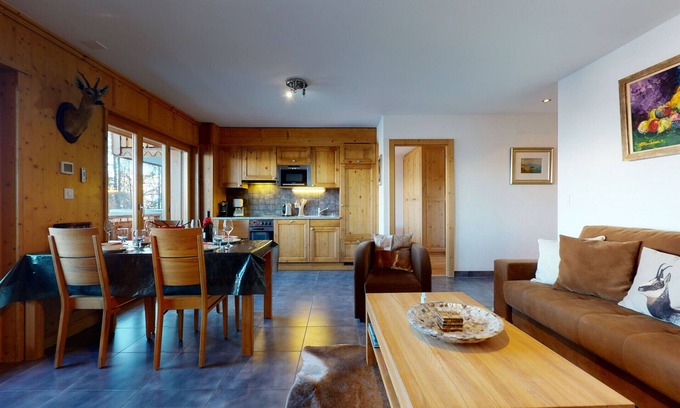 Veysonnaz Apartamento | Hauts de Veysonnaz HV1 011 - SAUNA apartment 4 per