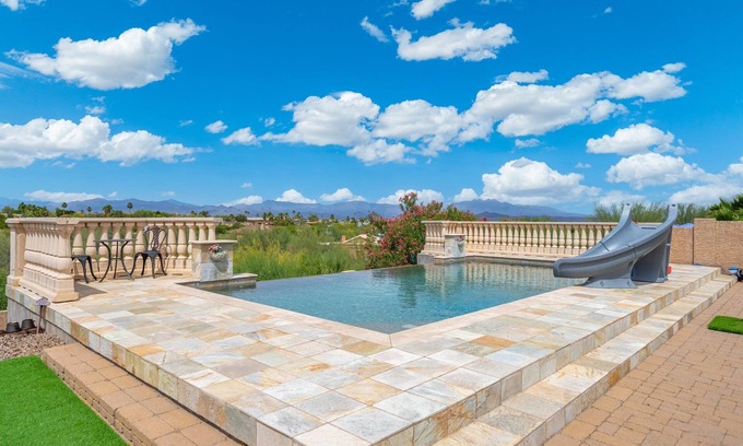 Fountain Hills Casa | Heated Pool, Waterslide, Mountain Views 3 Bedroom 2 Bathroom Tuscan Home
