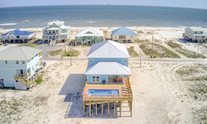 Saint Elmo Casa | Heated Private Pool, Across from Beach, Ocean Views, Steps To Sand, Dog Friendly