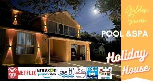 Marsfield Casa | Heated toilet seat - Air Conditioning- Hot Tub Spa - Dryer - Electrical BBQ Grill - Pool - Arcade Games at Golden Swan Holiday House