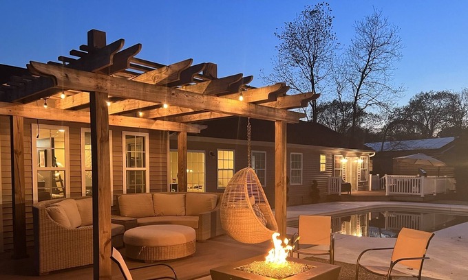Green Creek Casa | Hidden Gem at the Shore with Pool & Gas Firepit