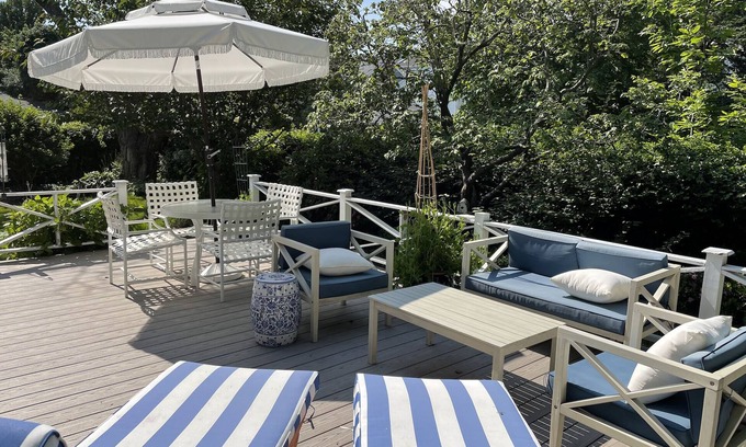Stonington Casa | Historic seaside home with large deck , yard & two car garage