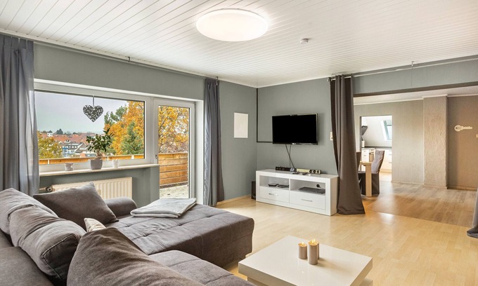 Lauterbach Apartamento | Apartamento vacacional "Felsenweg" con jardín comunitario, balcón y Wi-Fi
