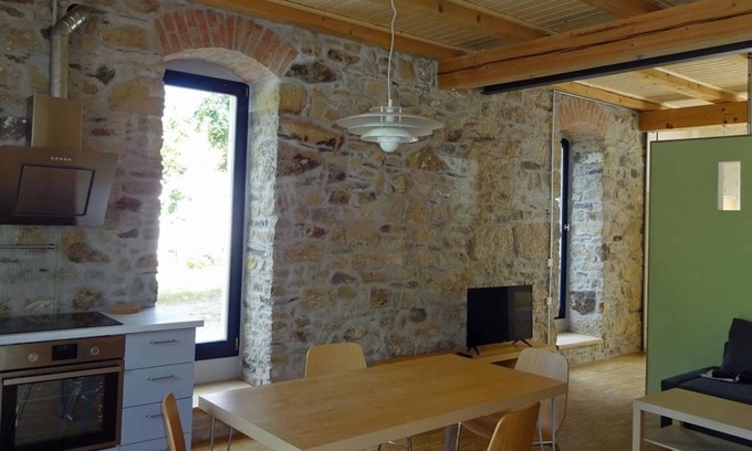 Schmorsdorf Apartamento | Apartamento de vacaciones "Alter Schafstall", dormitorio - Alte Scheune Rietzschelhof