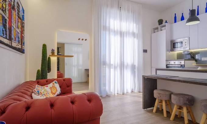San Cataldo Apartamento | Apartamento vacacional Fico D'India con vistas al mar, terraza y Wi-Fi