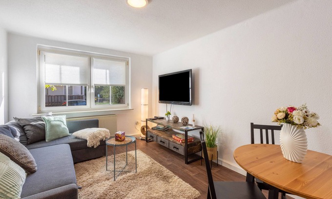 Espenhain Apartamento | Apartamento 'Terrassenwohnung' con terraza privada y Wi-Fi