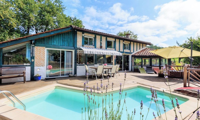 Saint-Michel-Escalus Casa | Casa de vacaciones 'Espace, Calme, Confort' con piscina privada, terraza privada y jardín privado