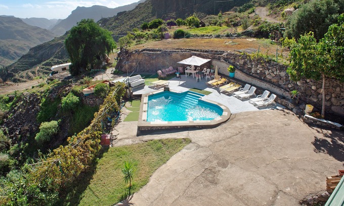 Mogan Apartamento | Casa de vacaciones "Casa Cactus" con vistas a la montaña, piscina y Wi-Fi