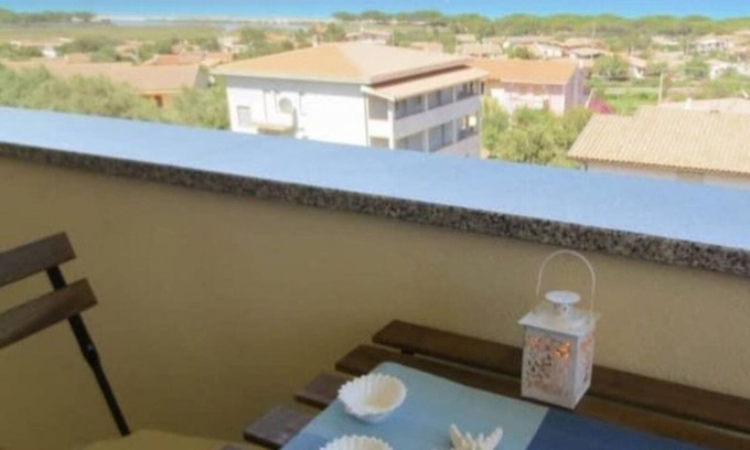 Iscra e Voes Casa | Casa de vacaciones 'Casa Vacanza Sa Petra Ruja B' con vistas al mar, balcón y aire acondicionado