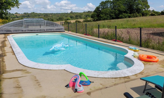 Meslan Casa | Casa de vacaciones 'Corps de Ferme au Calme' con jardín