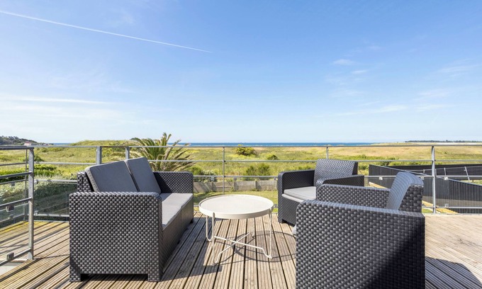 Guilvinec Casa | Casa de vacaciones 'Horizon - 3 Ch - 100m Plage' con vistas al mar, terraza privada y Wi-Fi