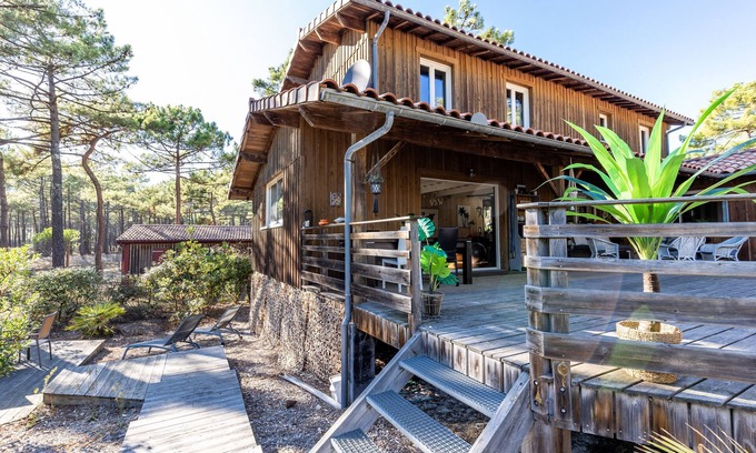 Carcans Plage Casa | Casa de vacaciones 'Casa a 500 metros del mar Carcans' con jardín y Wi-Fi