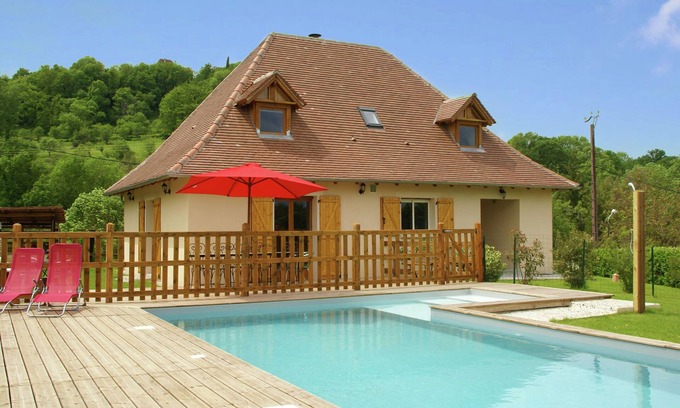 Loubressac Casa | Moderna casa de vacaciones con piscina privada