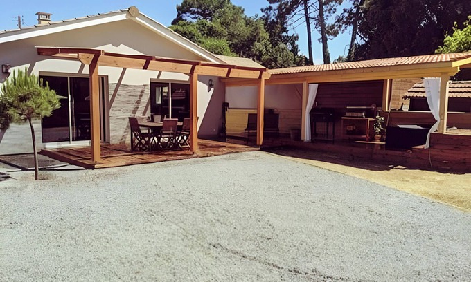 Lacanau Casa | Casa de vacaciones 'La Cigale Et La Fourmi' con piscina privada, terraza privada y Wi-Fi