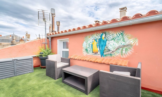 Olonzac Casa | Casa de vacaciones 'Le Parcours Cathare' con vistas a la montaña, Wi-Fi y aire acondicionado