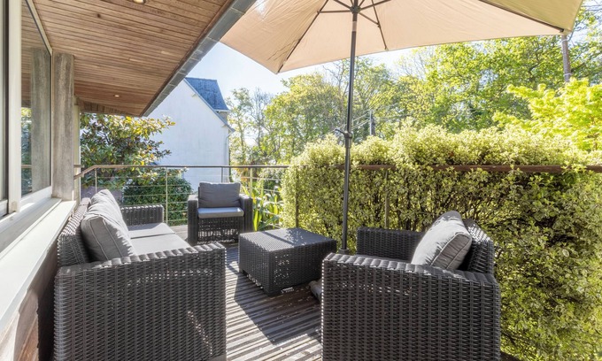 Combrit Casa | Casa de vacaciones 'Maison De Kerobistin - Playa a 150m' con vistas al mar, Wi-Fi y aire acondicionado