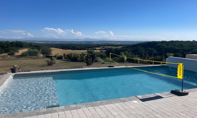 Saint-Papoul Casa | Casa de vacaciones 'Opuceb' con vistas a la montaña, Wi-Fi y aire acondicionado