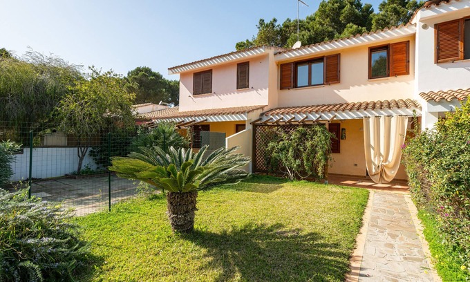 Porto Pino Casa | Casa vacacional 'Sole E Mare' con terraza privada, jardín privado y aire acondicionado