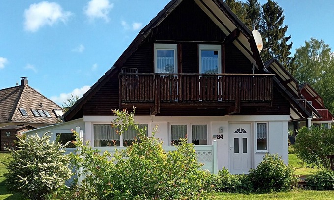 Feriendorf Silbersee Casa | Casa de vacaciones en Silbersee con terraza orientada al sur, balcón y vista al bosque