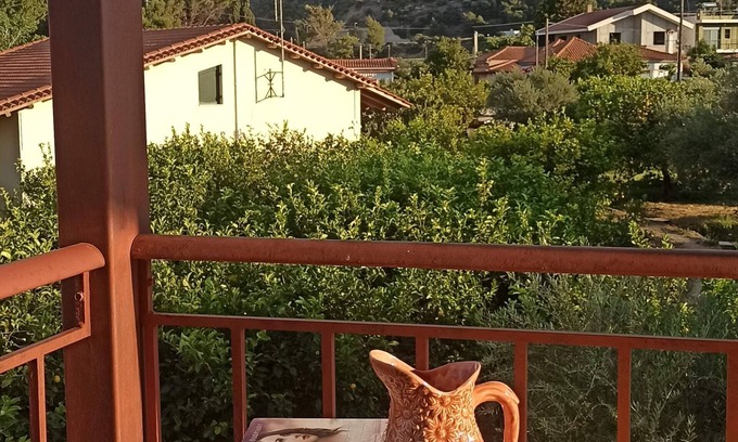 Paralia Porovitsis Casa | Holiday two-floor 133 square meters house with large garden and lemon trees.