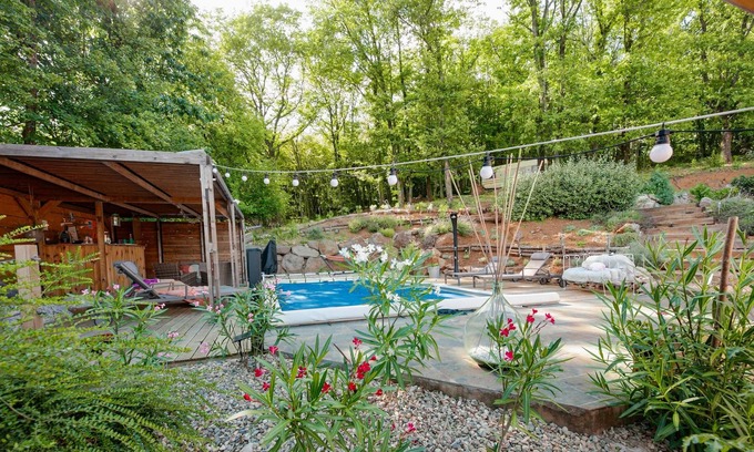 Pardailhan Casa | Homerez - House for 2 ppl. with shared pool, garden and terrace at Pardailhan