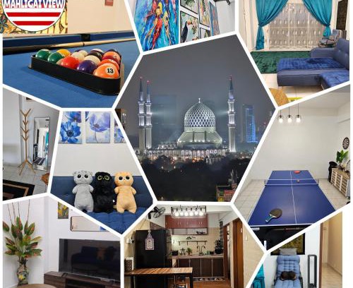 Shah Alam Apartamento | Homestay MAHLIGAI VIEW near Masjid Shah Alam, UITM Shah Alam, I-City, stadium shah alam, SACC, PKNS, IDCC, MSU, 17 min kuala lumpur & klang, max 10 people, free food, snooker, pingpong, indoor games, swimming pool, fast wifi