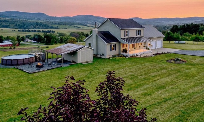 Sprout Brook Casa | Homestead with Pool near the Adirondacks | Sunset View