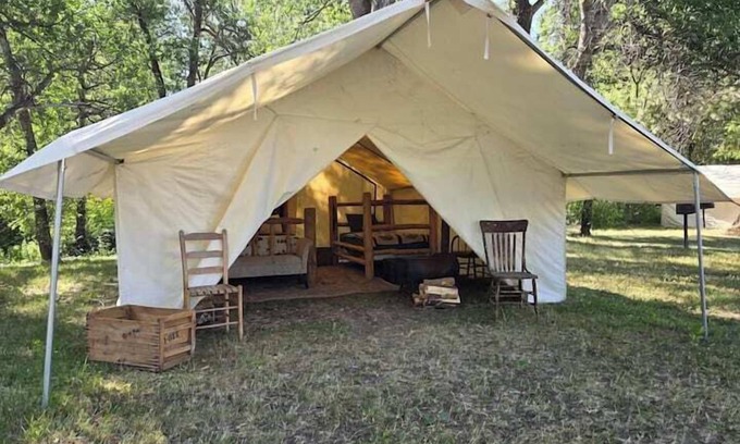 Saddlestring Casa | Homesteader Wall Tent, Homesteader Wall Tent by the Stream