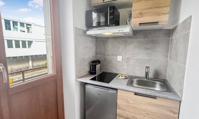 Gaillard Apartamento | Homey Blue - Studio/Close to tram/Private balcony