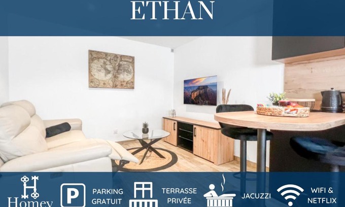 Monnetier-Mornex Apartamento | HOMEY ETHAN - Free Parking - Terrasse privée - Wifi et Netflix - Jacuzzi