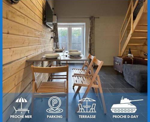 Sainte-Honorine-des-Pertes Apartamento | Hortansia apt rénové bien équipé avec terrasse aménagée jardin, parking privé, proche de la mer, près de Port en Bessin et Omaha Beach