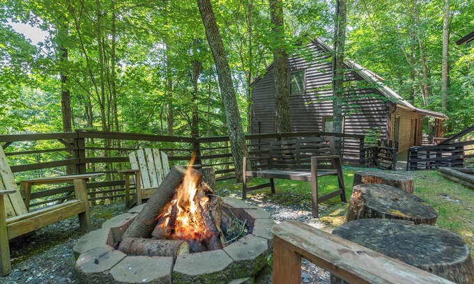 Wolf Laurel Cabina | Hot Tub+Fire Pit, Fireplace, Grill, WiFi, Resort Access, Pet Friendly, Skiing!