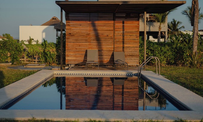 San Pedro Mixtepec Casa | Casa en Puerto Escondido, Playa Palmarito: 3 recámaras 3 baños, alberca y jardín