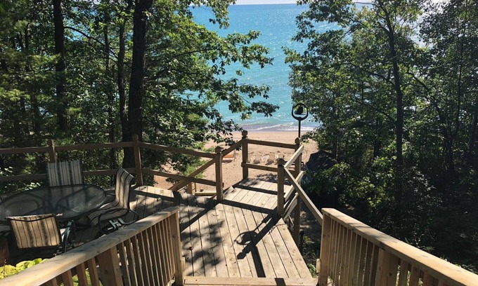 Harrisville Casa | House is located on Lake Huron with a private beach