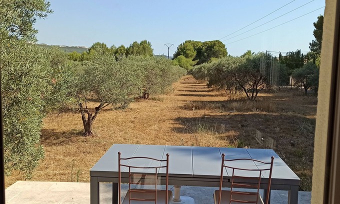 Velaux Casa | House T2 of 50m2, air-conditioned with terrace overlooking the olive trees
