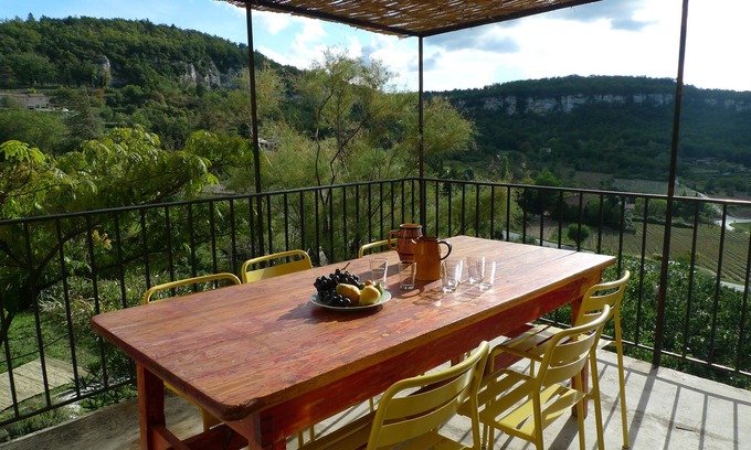 Saignon Casa | Casa encantadora, hermosa vista del Luberon, jardines en terrazas, Terraza