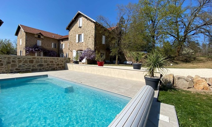 Annonay Casa | Ardeche Granja -Gran de piedra restaurada carácter parque de 3 hectáreas