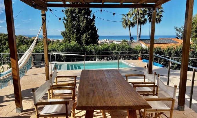 Denia Chalet De Esquí | House with pool and sea views bordering natural park, pet friendly